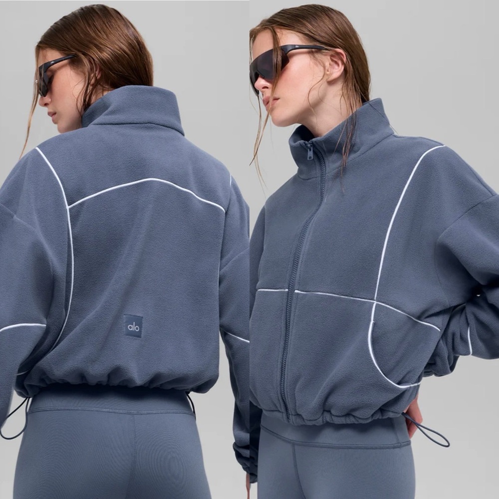 Alo Polar Fleece Game Time Zip-Up Jacket NWT